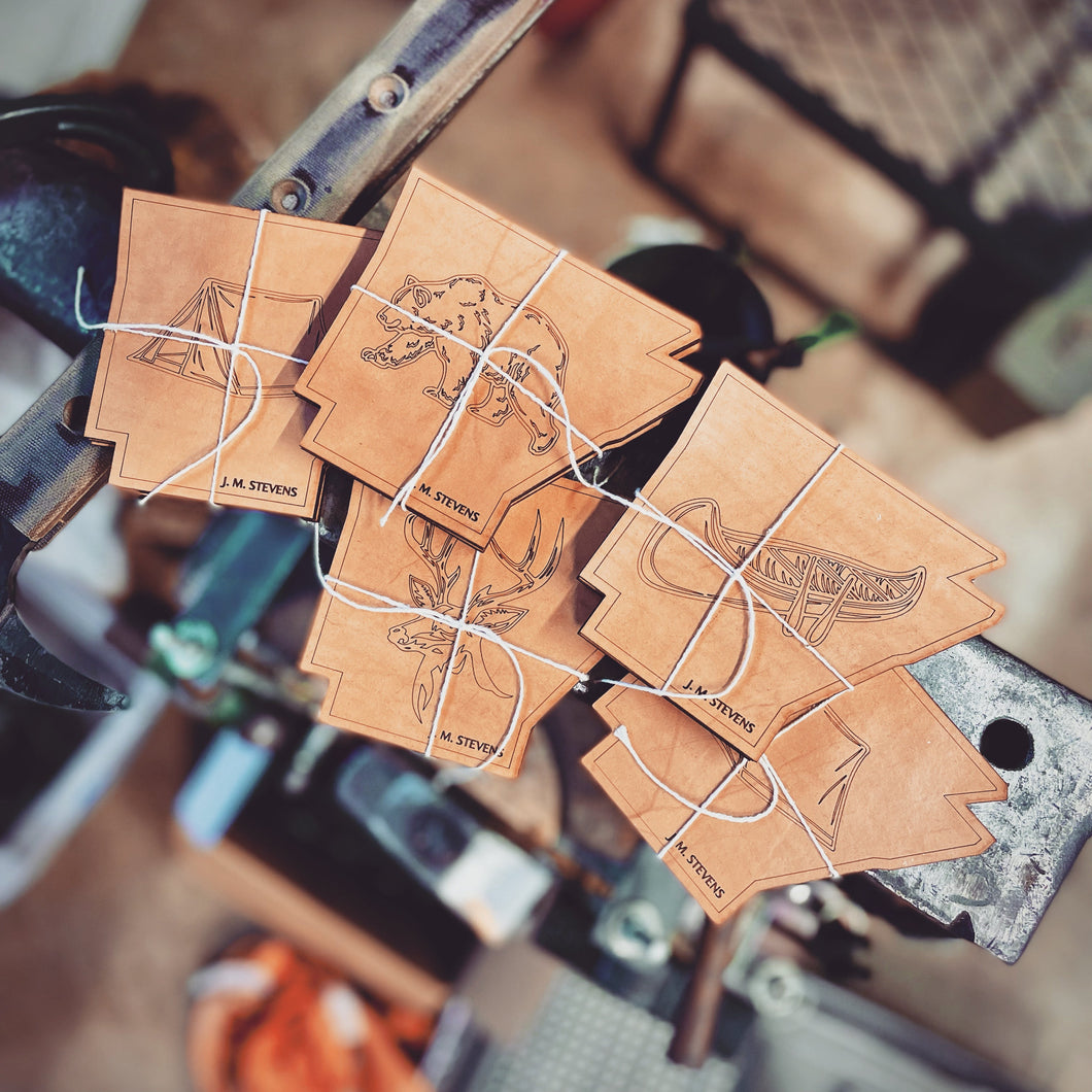 Wholesale: Arkansas Leather Coasters - Set of 4