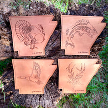 Load image into Gallery viewer, Wholesale: Arkansas Leather Coasters - Set of 4
